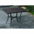 International Caravan Bardelona Resin Wicker-Aluminum 39 in. Square Dining Table - Chocolate 4206-SQ-CH